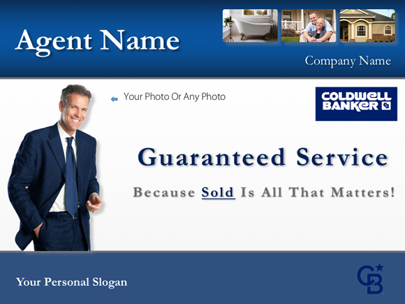 Cover slide of the Coldwell Banker listing presentation example company design template
