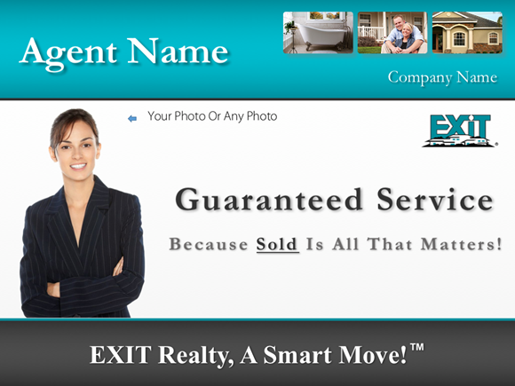 Cover slide of the EXIT Realty listing presentation example company design template