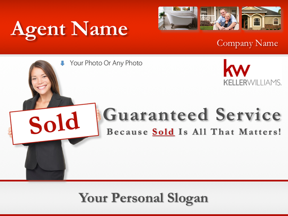 Cover slide of the Keller Williams listing presentation example company design template