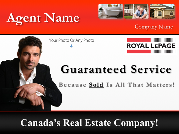 Cover slide of the Royal LePage listing presentation example company design template
