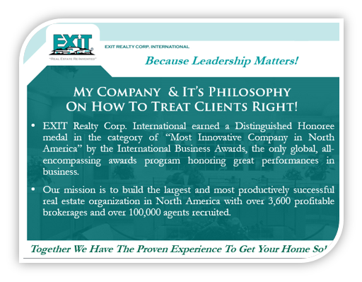 Exit listing presentation 'about my company' page