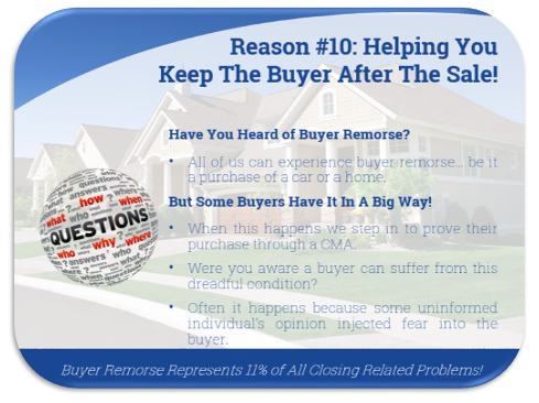 listing presentation slide discussing how agents keep buyers in a deal